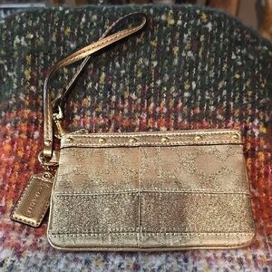Coach Gold Clutch Elegant Wristlet